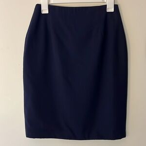 Chemineau Paris 100% Pure Wool Navy Blue Pencil Skirt, Size 8